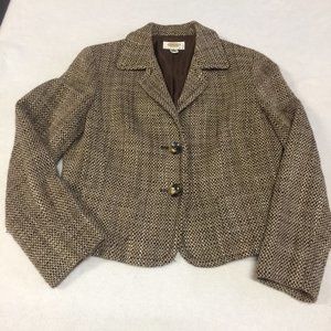Talbots Brown Tweed Blazer/Jacket